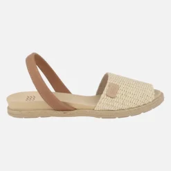 Abarcas menorquinas Castell Dora yute rafia en beige
