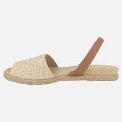 Abarcas menorquinas Castell Dora yute rafia en beige