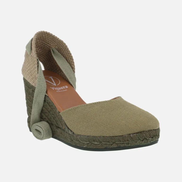 Alpargatas de lino con cintas para mujer Viguera