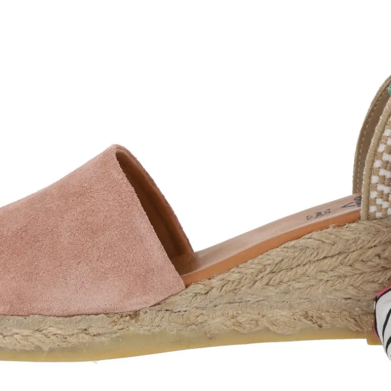 Alpargatas de serraje con cintas estampadas