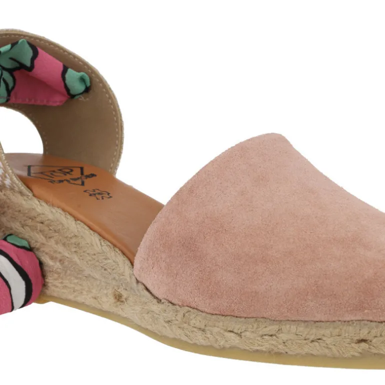 Alpargatas de serraje con cintas estampadas