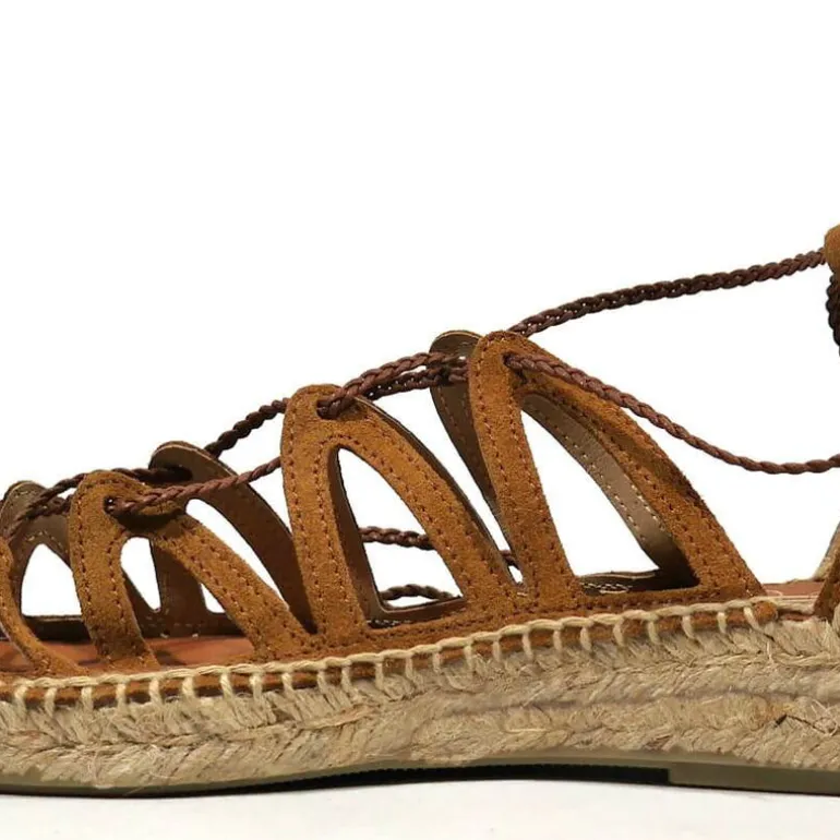 Alpargatas Pizarra para mujer con cintas estilo romanas