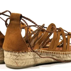 Alpargatas Pizarra para mujer con cintas estilo romanas