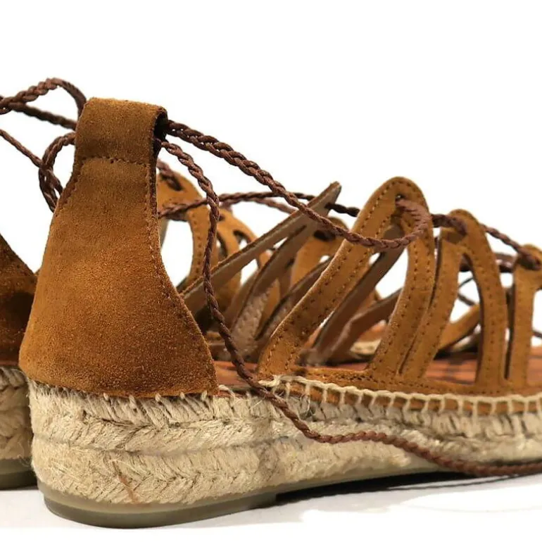 Alpargatas Pizarra para mujer con cintas estilo romanas