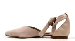 Bailarinas de ante con talón y lazo en piel para mujer