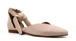 Bailarinas de ante con talón y lazo en piel para mujer
