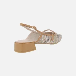 Bailarinas destalonadas Amisanti-X en tejido efecto rafia multicolor de LODI