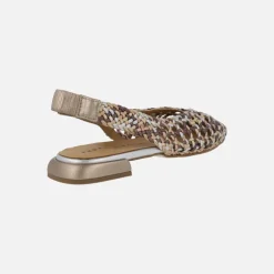 Bailarinas destalonadas de piel trenzada multi metal Olimpia