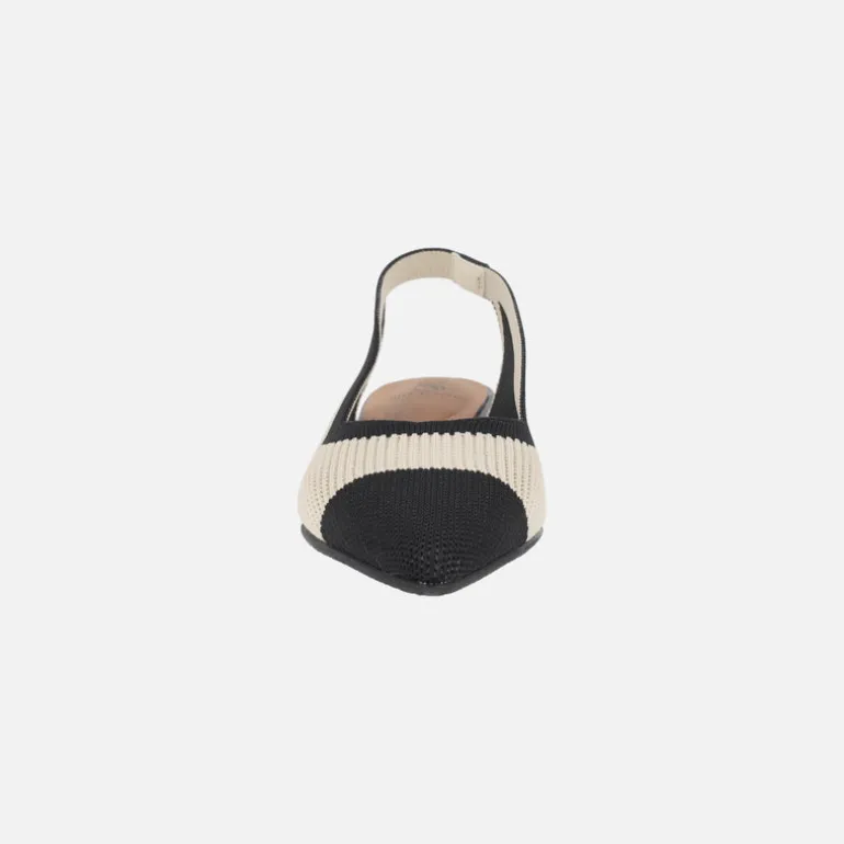 Bailarinas destalonadas en tejido bicolor Bayde