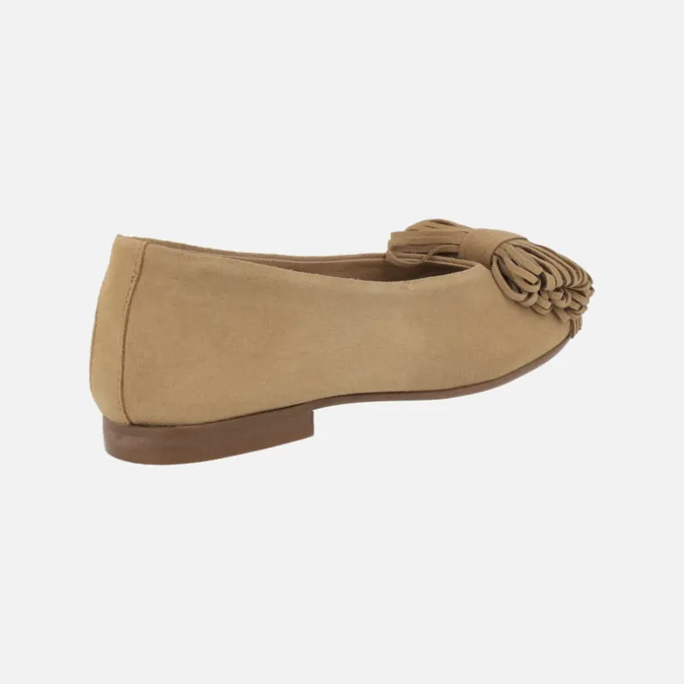 Bailarinas en serraje camel con lazo