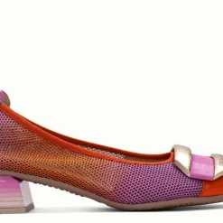 Bailarinas Hispanitas con tacón Salma combinado naranja fucsia