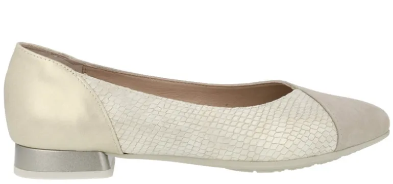 Bailarinas multimaterial en combinado beige