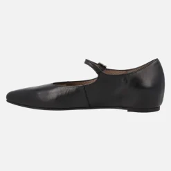 Bailarinas negras de piel estilo merceditas con cuña interior