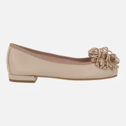 Bailarinas planas de piel Coral con moña