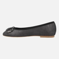 Bailarinas planas de rafia con adorno joya Liss