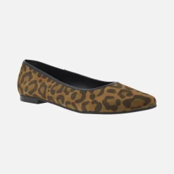 Bailarinas planas en serraje animal print leopardo