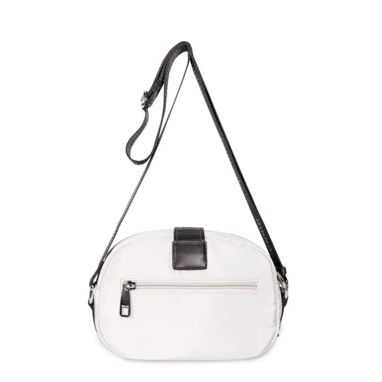 Bandolera Maia en tejido acolchado gris nube