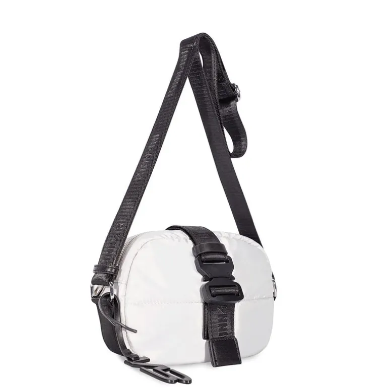 Bandolera Maia en tejido acolchado gris nube