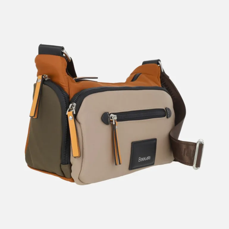 Bolsos bandolera con múltiples bolsillos Estepona multi canela
