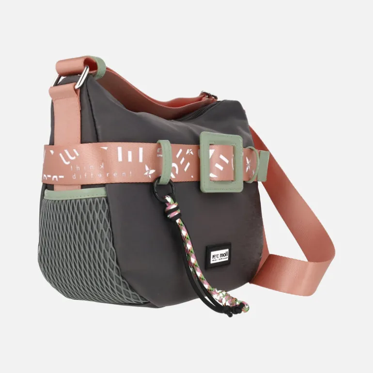 Bolsos bandolera en combinado Tri-grafito