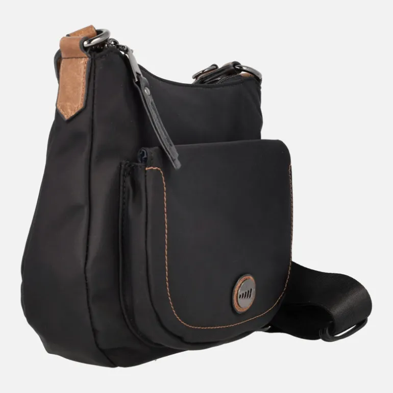 Bolsos bandolera en tejido nylon con maxi bolsillo delantero