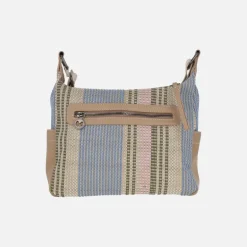 Bolsos bandolera en tejido multicolor con borlas de colores