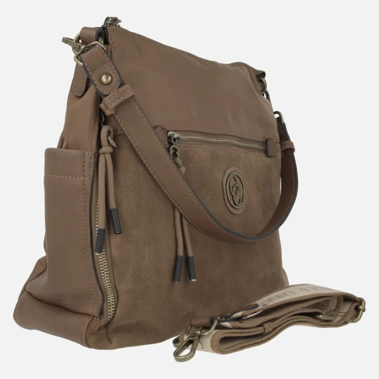 Bolsos Carmela en combinado de serraje y tejido