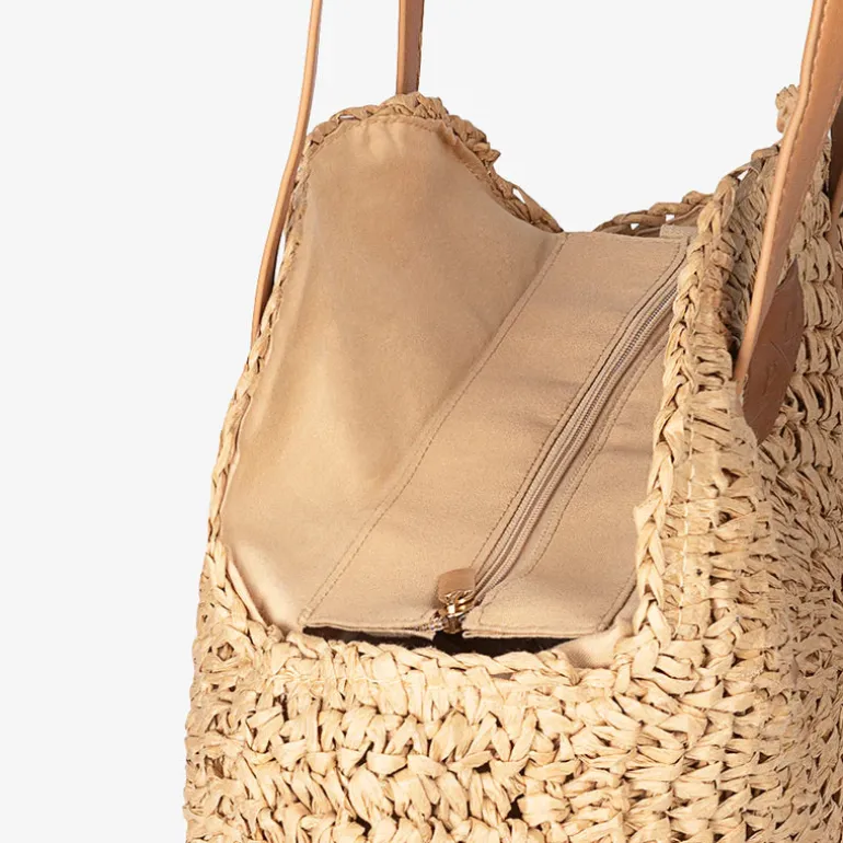 Bolsos circulares de rafia Luciana