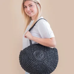 Bolsos circulares de rafia Luciana