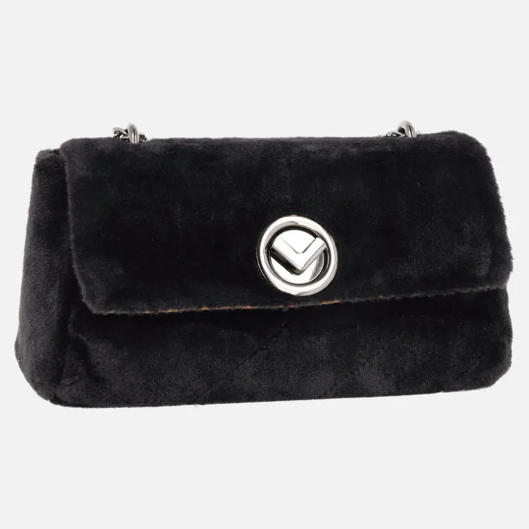 Bolsos con cadena metálica para mujer con aspecto pelo