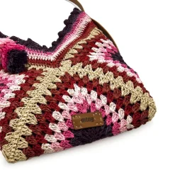 Bolsos Dalles en rafia trenzada multicolor
