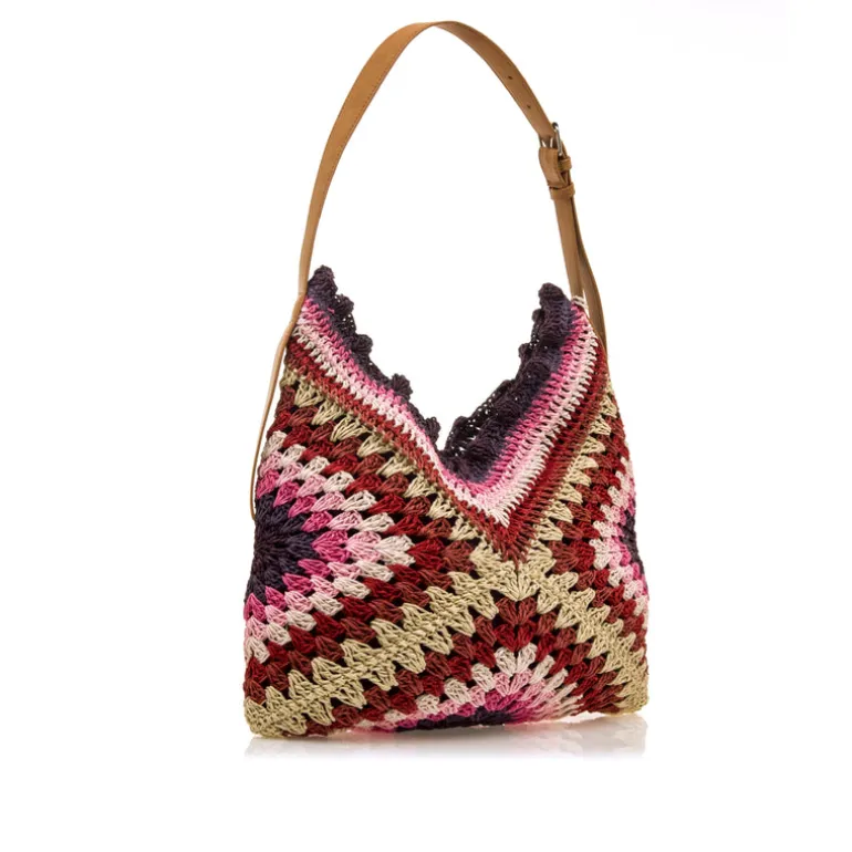Bolsos Dalles en rafia trenzada multicolor