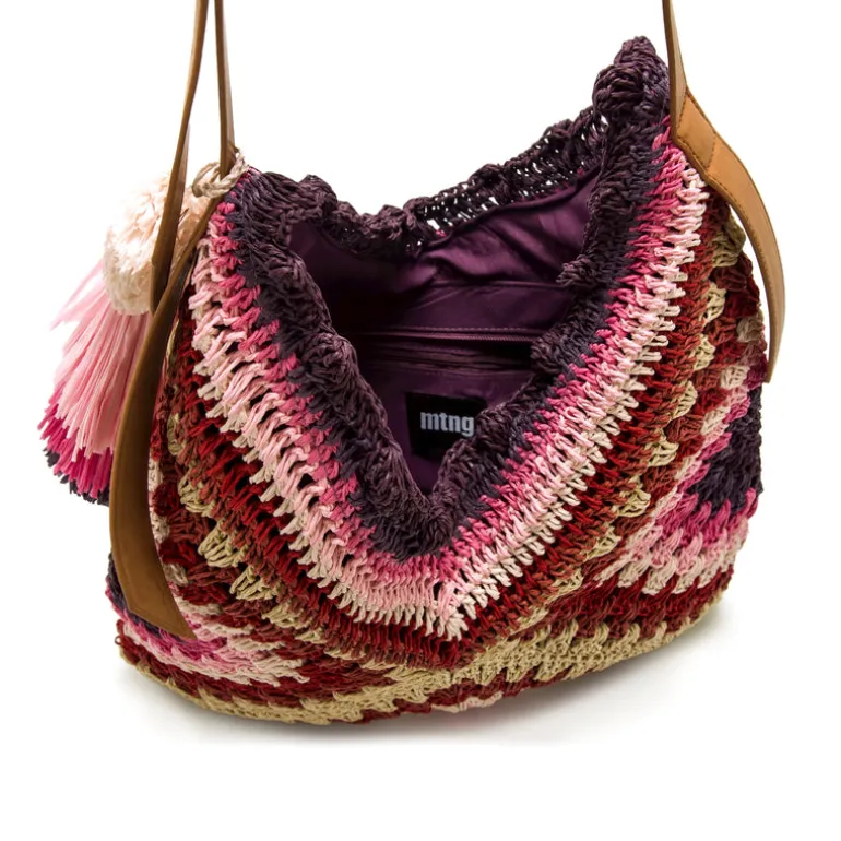 Bolsos Dalles en rafia trenzada multicolor