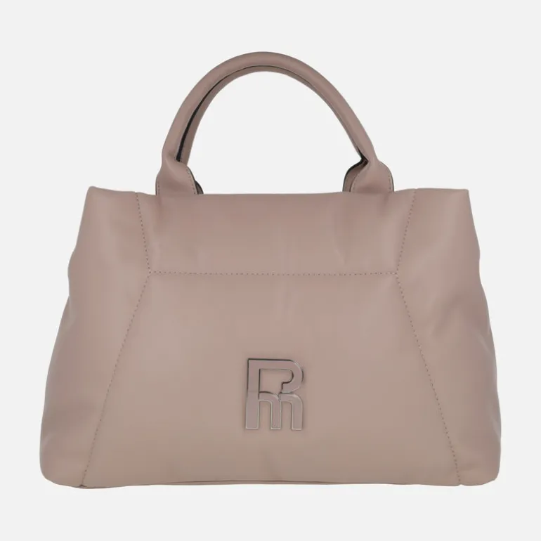 Bolsos de mano acolchados con logo frontal y asa bandolera