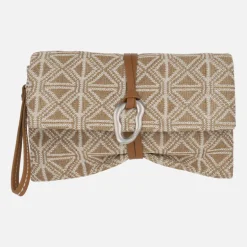 Bolsos de mano en tejido estampado con asa bandolera