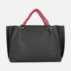 Bolsos de mano Pepe Moll en negro con detalles en rosa fucsia