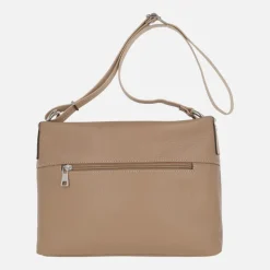 Bolsos de piel con asa bandolera regulable y parche con logo