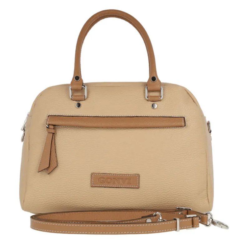 Bolsos de piel Gonvi estilo bowling con asa bandolera