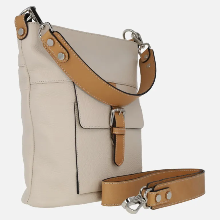Bolsos de piel para hombro con bolsillo delantero y hebilla