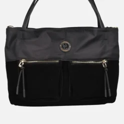 Bolsos multi posición combinados en tejido y serraje x Carmela