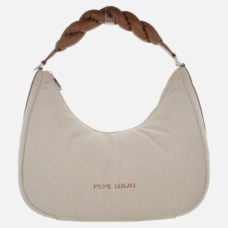 Bolsos para hombro en tejido con asa trenzada y bandolera