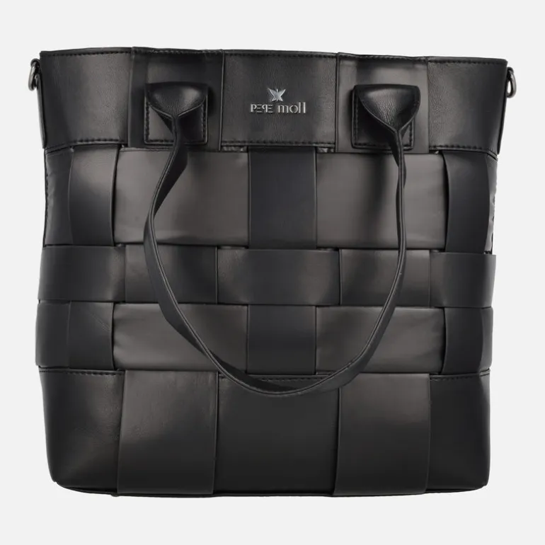 Bolsos Pepe moll en tejido y sintéticos combinado negro efecto entrelazado