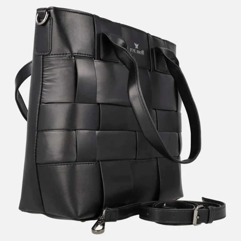 Bolsos Pepe moll en tejido y sintéticos combinado negro efecto entrelazado