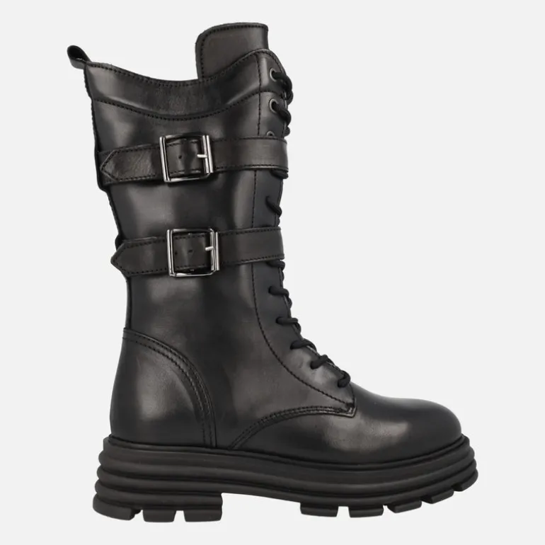 Botas altas de cordones con detalle de hebillas Terens