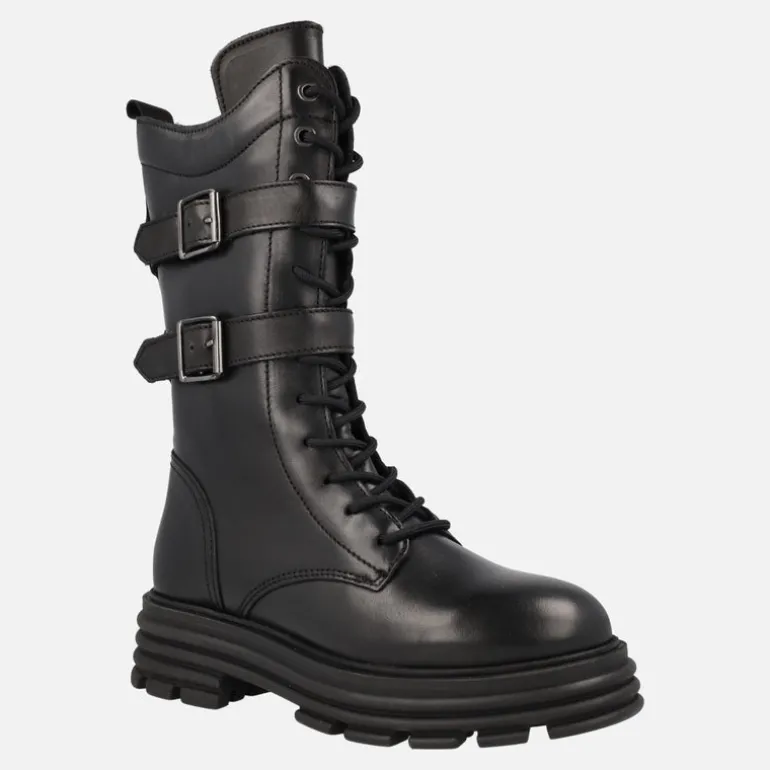 Botas altas de cordones con detalle de hebillas Terens