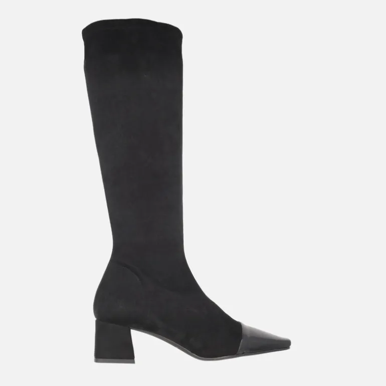 Botas altas de tejido elástico Water repellent con puntera afilada Laura