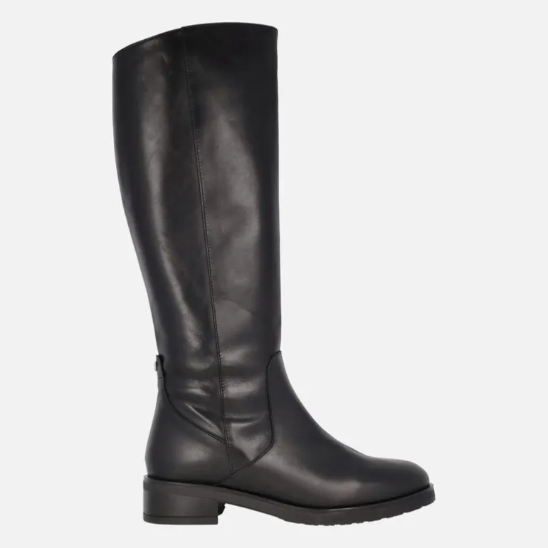 Botas altas en piel negra con membrana impermeable WondersDRY