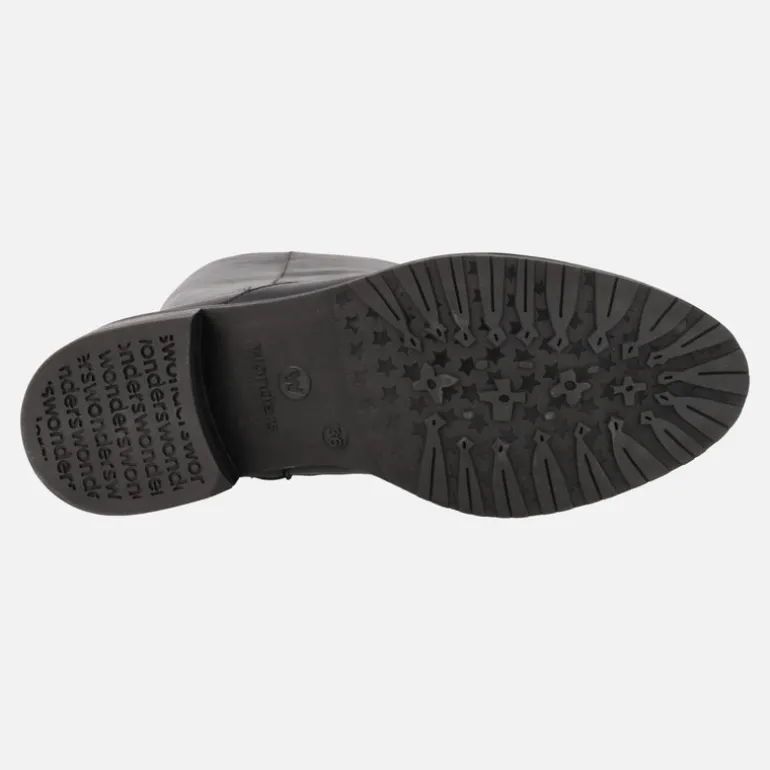 Botas altas en piel negra con membrana impermeable WondersDRY