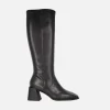 Botas altas Wonders Love en piel negra con horma cuadrada