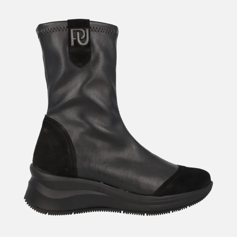 Botas bajas estilo calcetín en tejido elástico negro